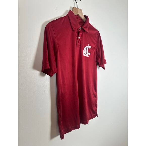 Russell Mens Washington State Cougars Short Sleeve Crimson Polo Shirt Size Small - Picture 3 of 7
